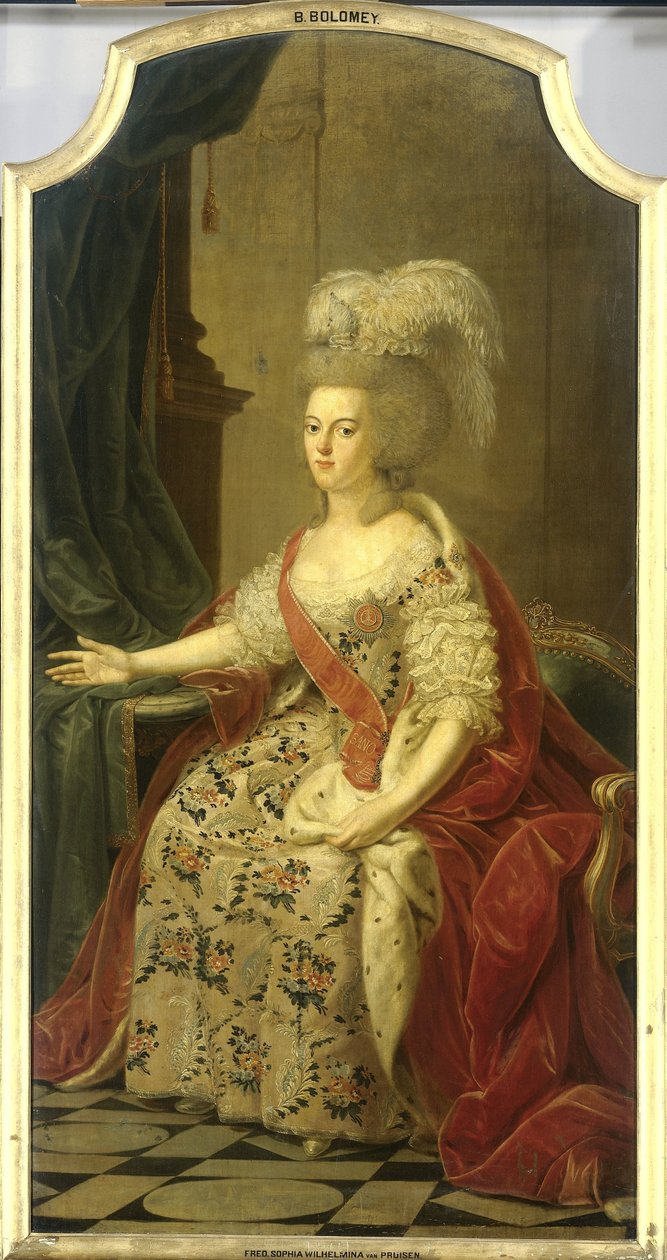 Frederika Sophia Wilhelmina da Prússia (1751-1820), esposa do príncipe Willem V de Benjamin Samuel Bolomey