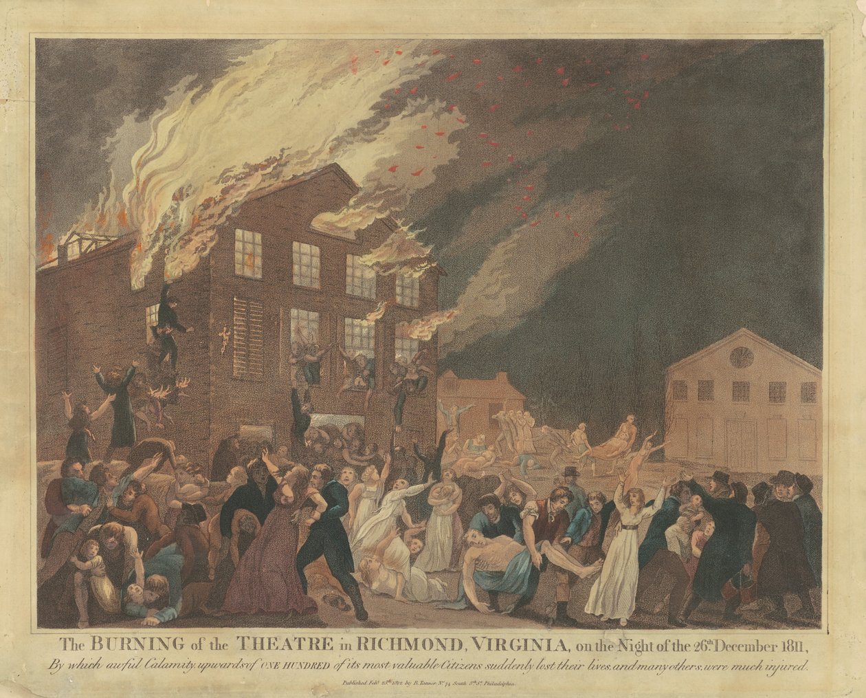 A queima do teatro em Richmond, Virgínia de Benjamin Tanner