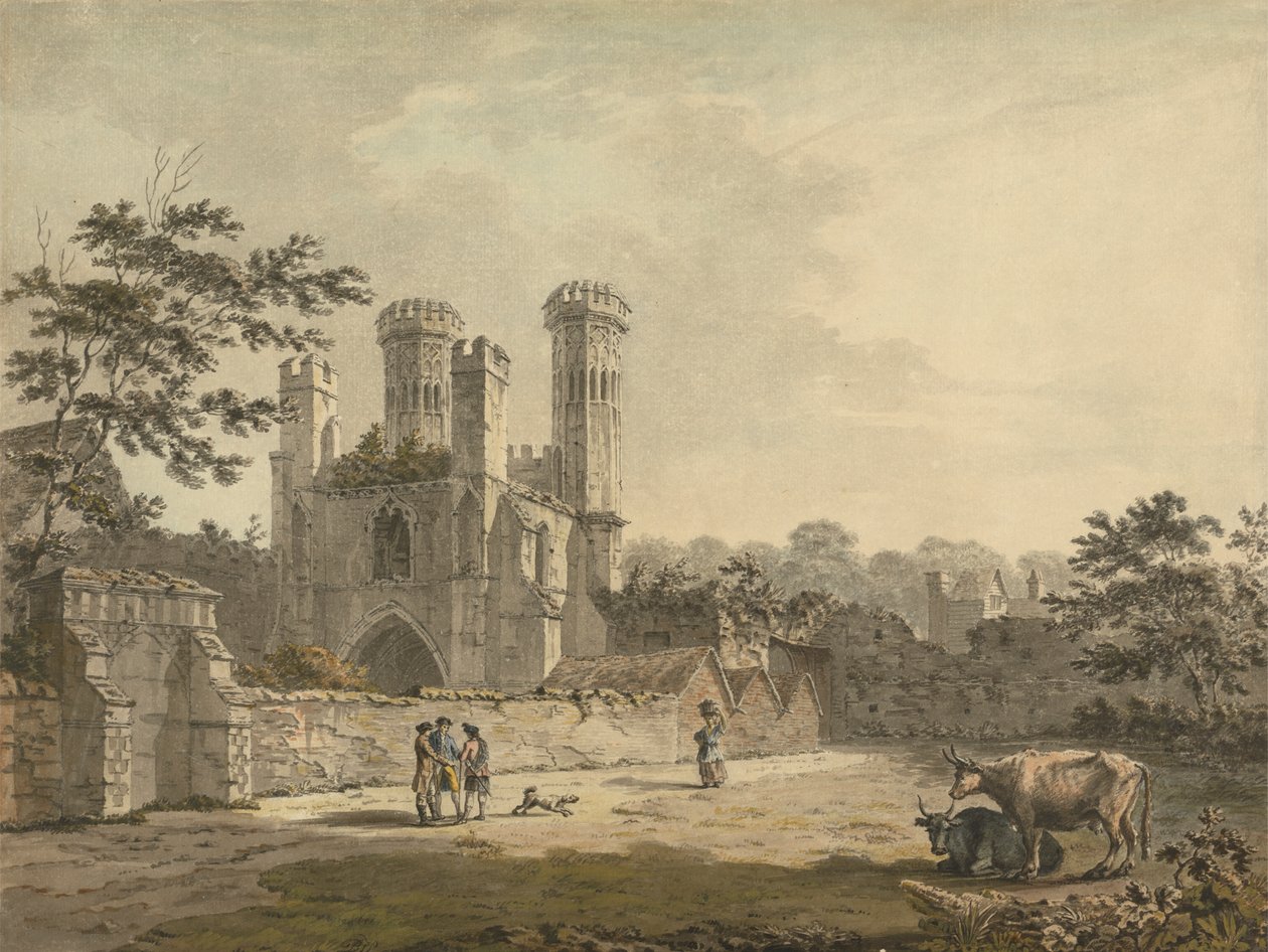 Vista Sudeste da Porta do Mosteiro de Santo Agostinho, Canterbury, Kent de Benjamin Thomas Pouncey