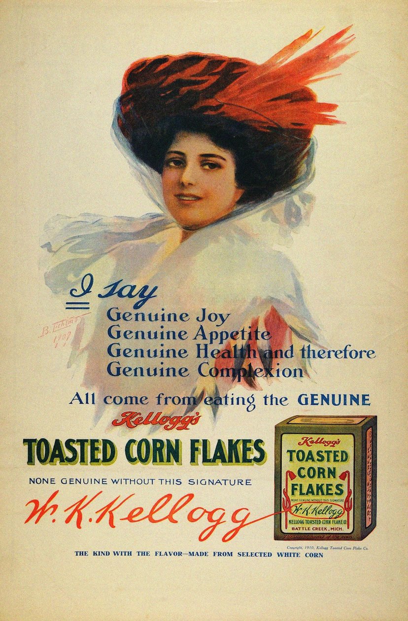 Cartaz para Kelloggs Cornflakes, 1910 de Benjamin Tichtman