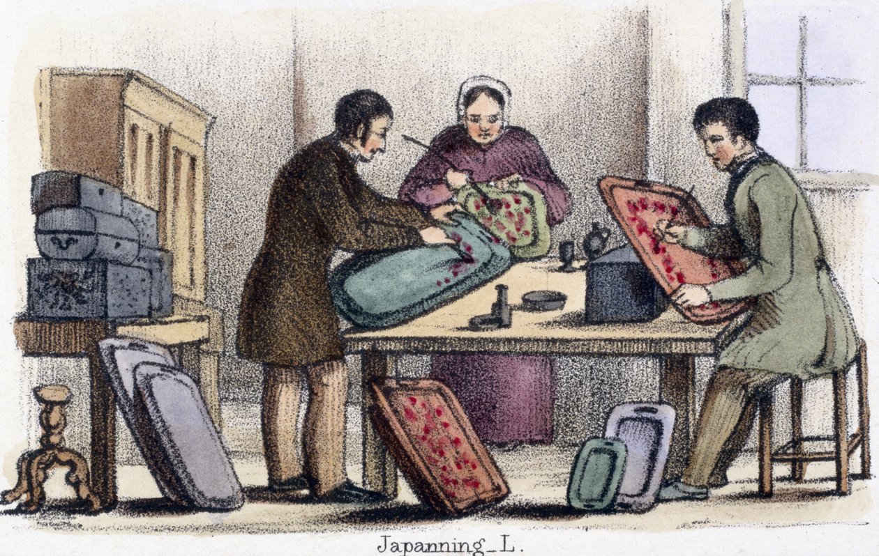 Japanning, da cochonilha e insetos lac em ilustrações gráficas de animais - mostrando sua utilidade para o homem em seu emprego durante a vida e usa após a morte, c.1845 de Benjamin Waterhouse Hawkins