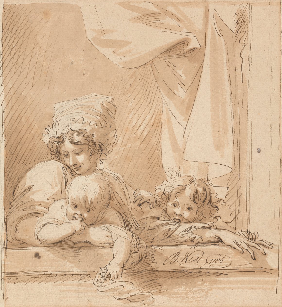 Uma Mãe e Dois Filhos de Benjamin West