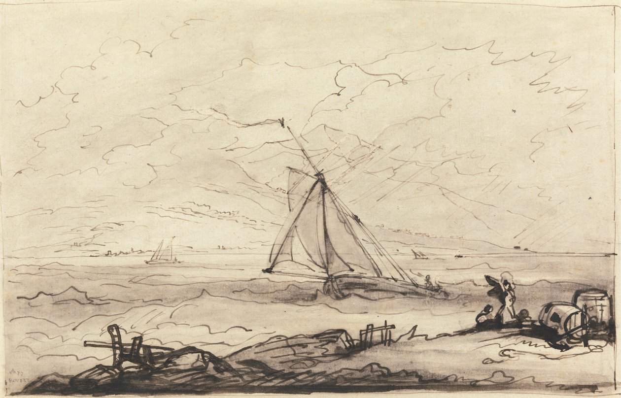 Um Squall ao largo de uma costa montanhosa de Benjamin West