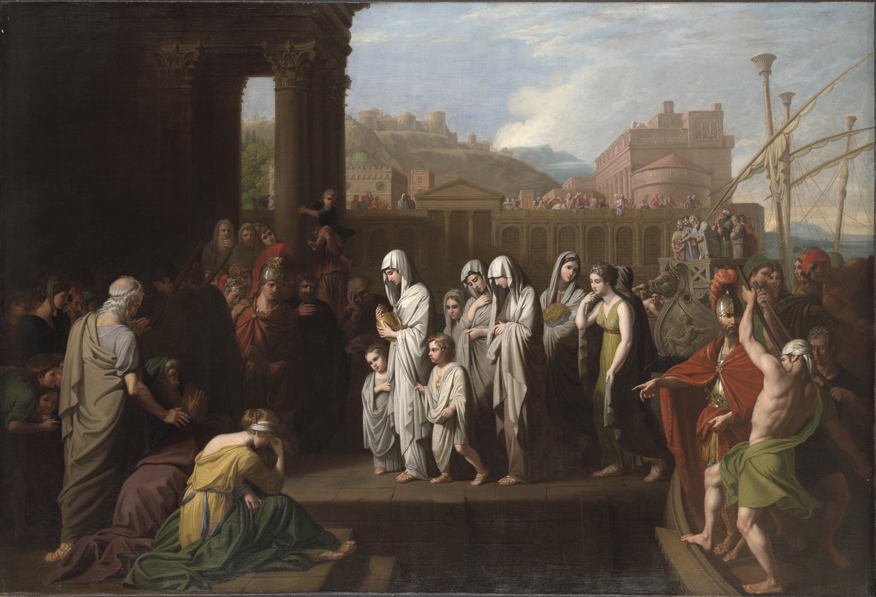 Desembarque Agripina em Brundisium com as Cinzas de Germanicus, 1768 de Benjamin West