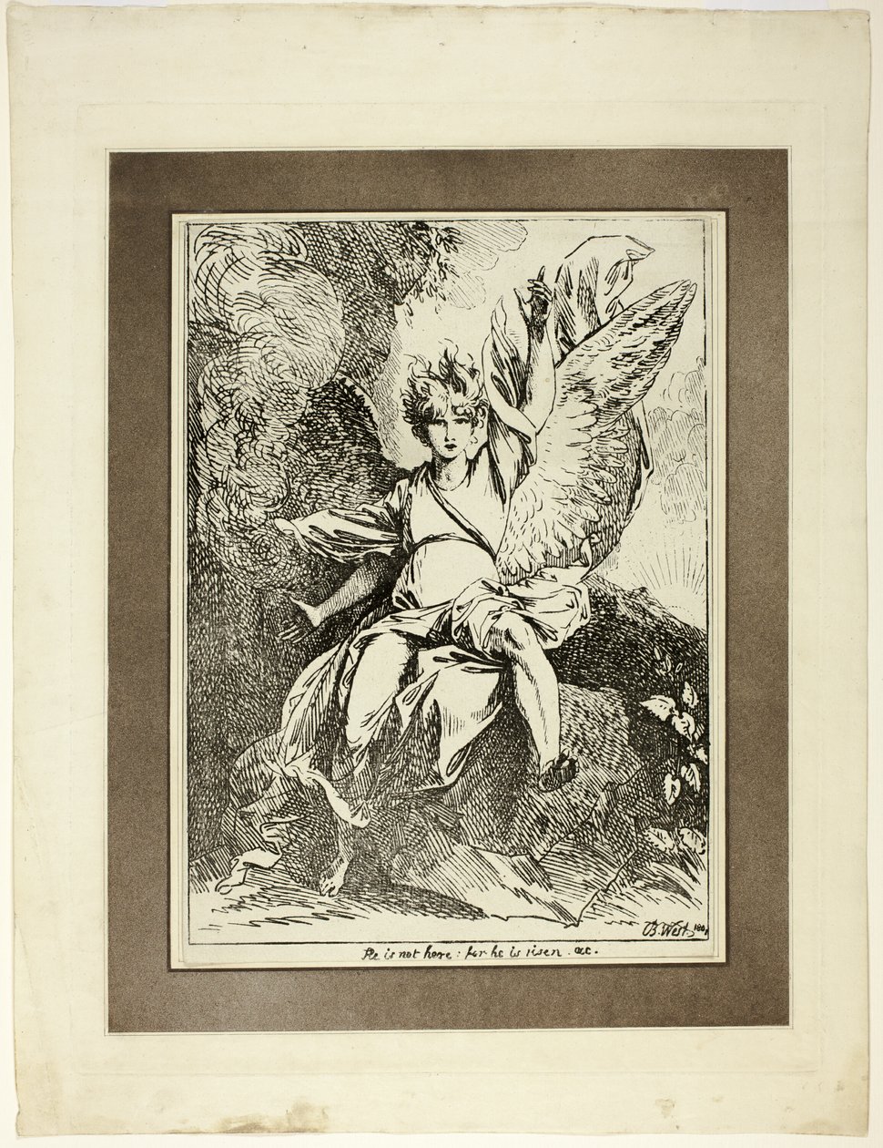 Anjo da Ressurreição, da primeira edição de Espécimes de Poliautografia de Benjamin West