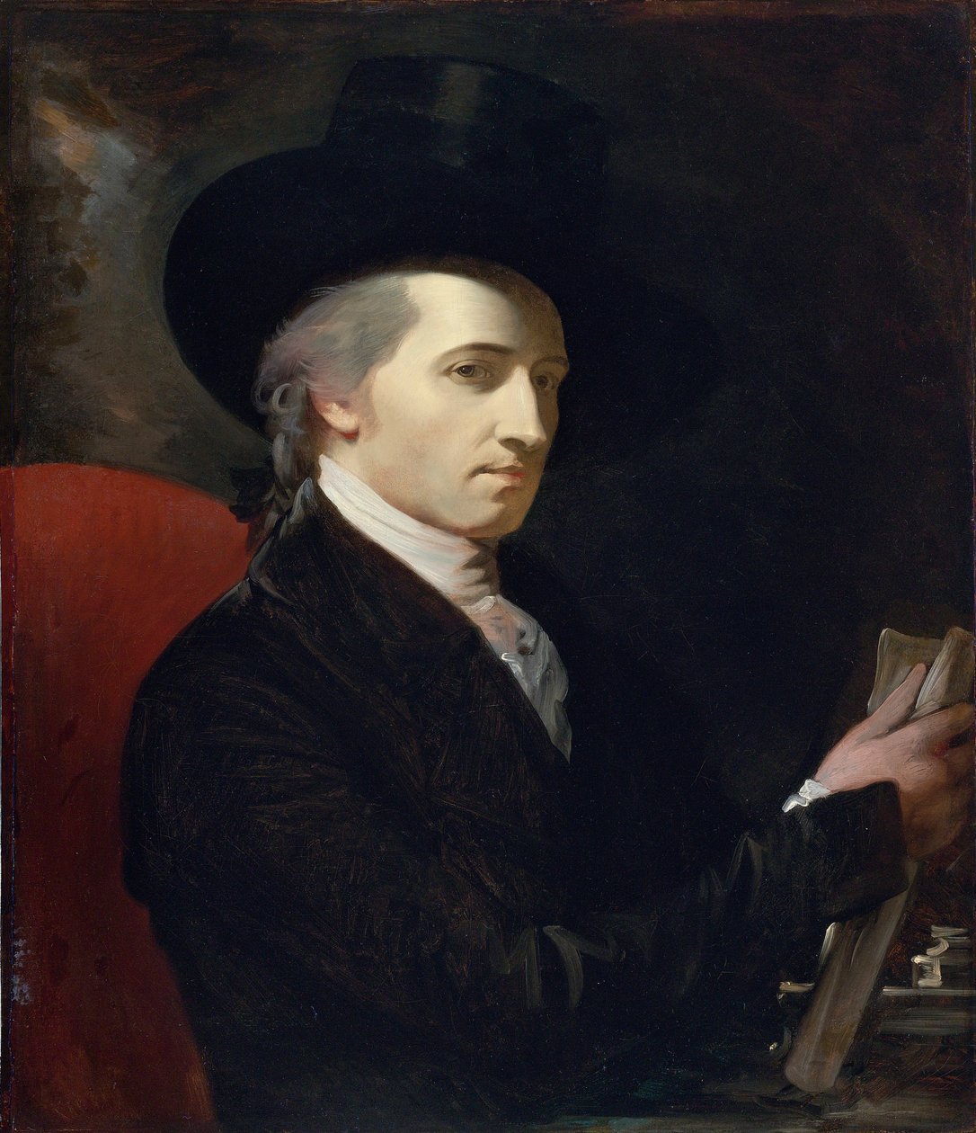 "Autoportrait" (Auto-retrato) Peinture de Benjamin West (1738-1820) - Óleo sobre tela Dim 78,7x67,9 cm Colecção Privada de Benjamin West