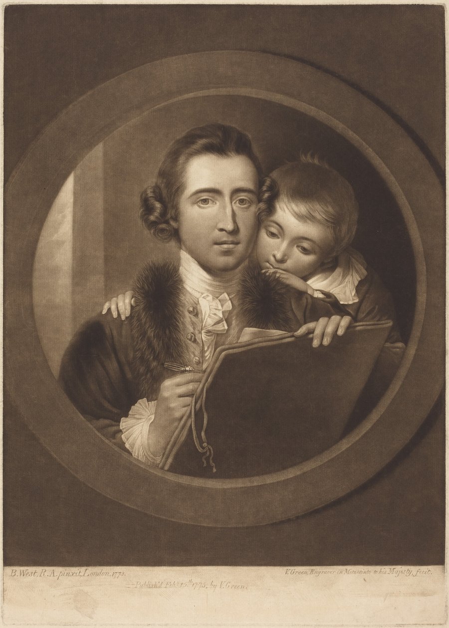 Benjamin West e o seu filho Raphael Lamar West de Benjamin West