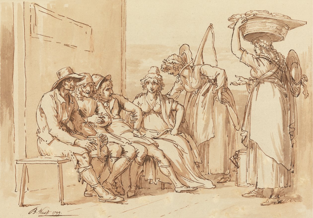 Personagens nas Ruas de Londres de Benjamin West