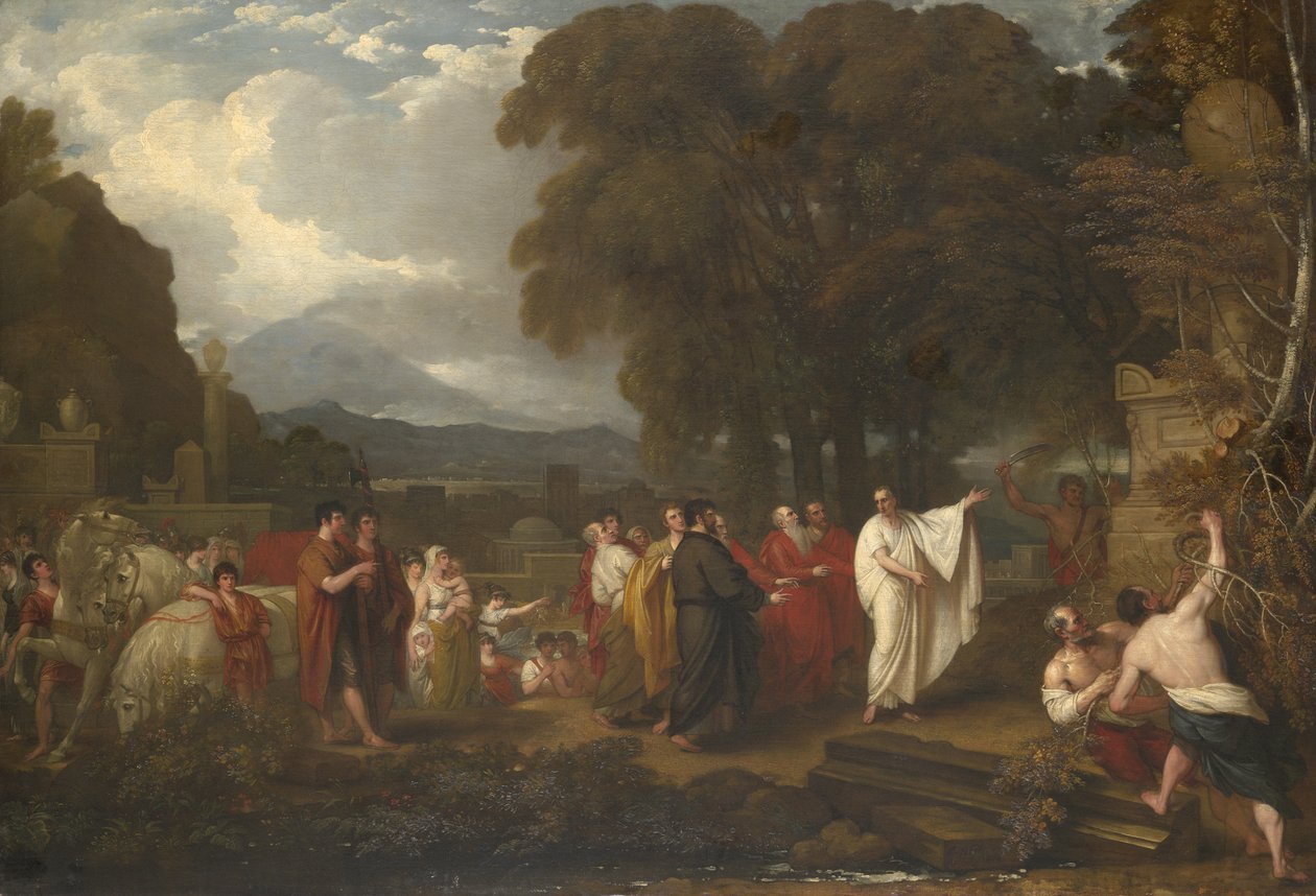 Cicero Descobrindo o Túmulo de Arquimedes, 1804 de Benjamin West
