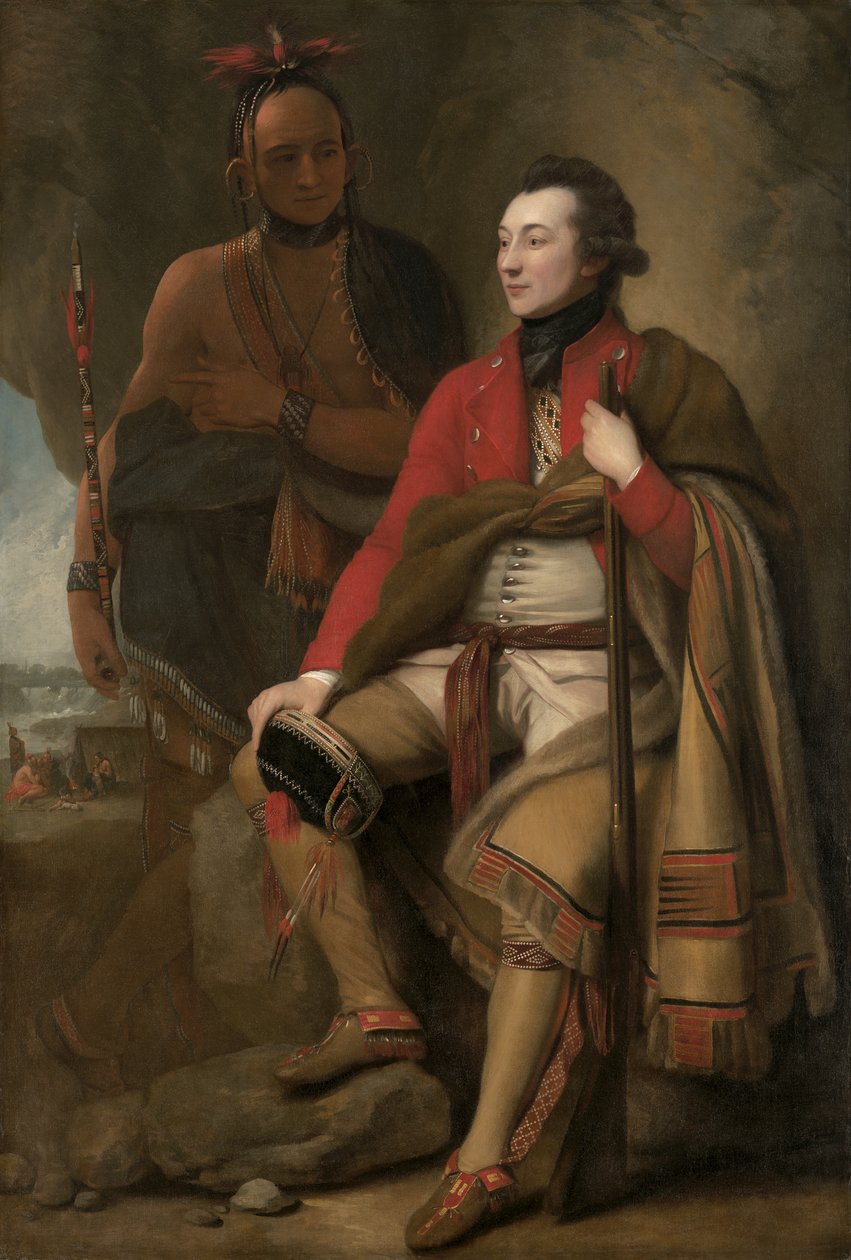 Coronel Guy Johnson e Karonghyontye (Capitão David Hill) de Benjamin West