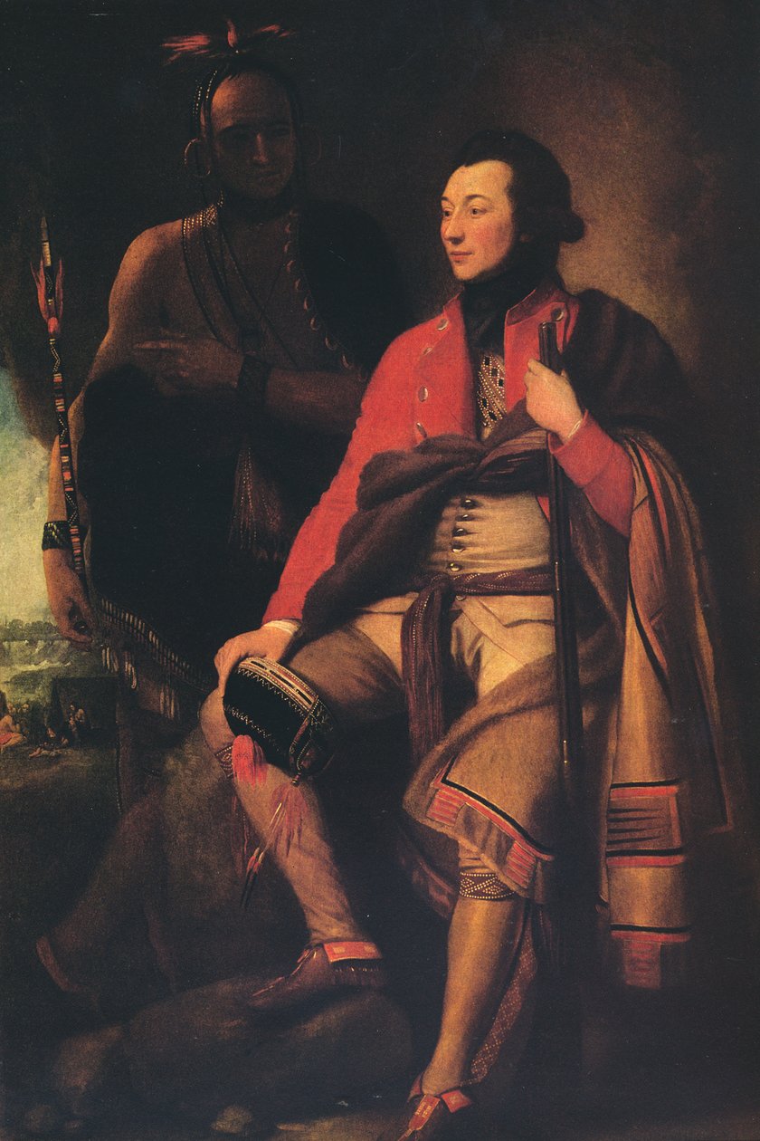 Coronel Guy Johnson e Karonghyontye Capitão David Hill, 1776 de Benjamin West