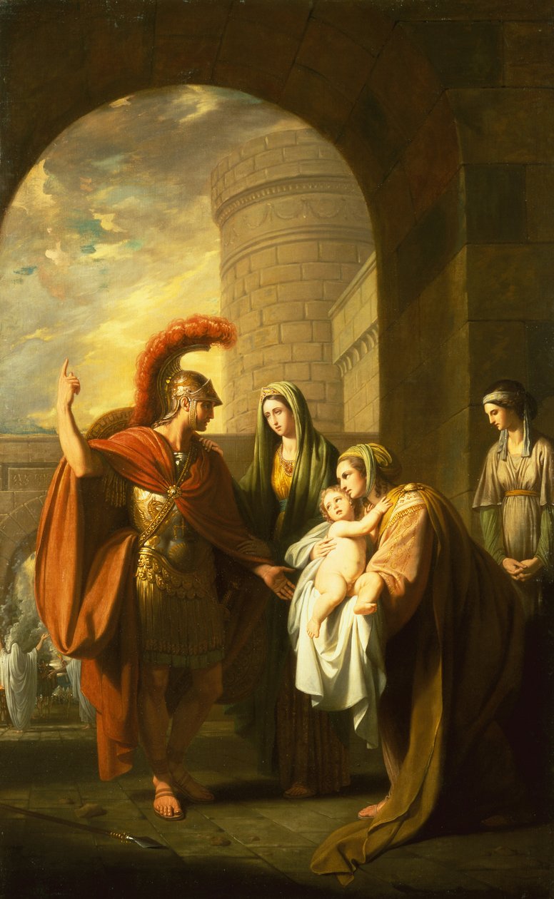 Hector a tirar uma licença da Andromache de Benjamin West