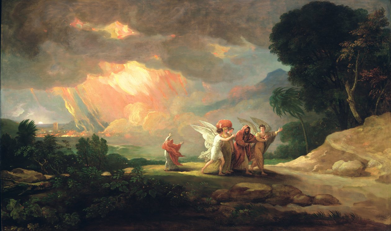Lote Fugindo de Sodoma, 1810 de Benjamin West