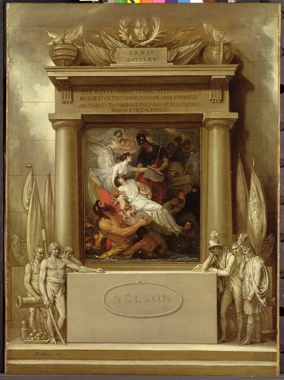 Projeto de Monumento, &39;A Apoteose de Nelson&39; de Benjamin West