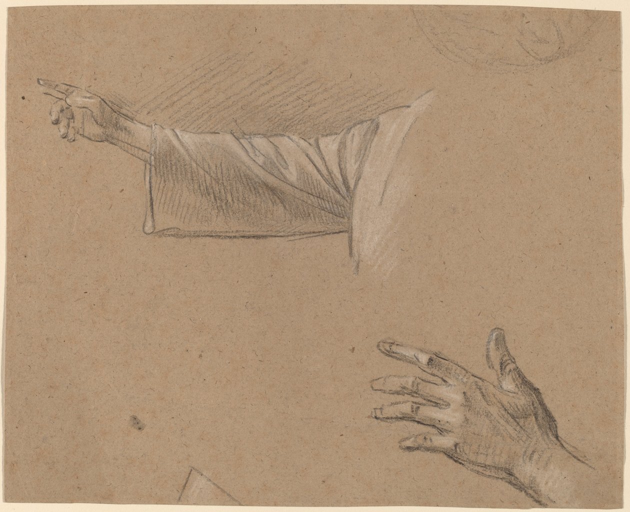 Estudo de um braço direito e uma mão esquerda de Benjamin West