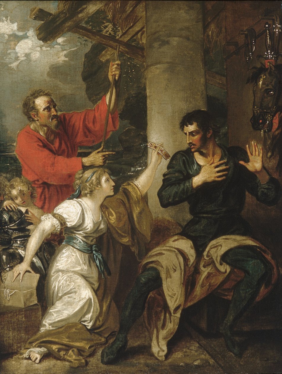 The Damsel and Orlando, c.1793 (óleo sobre tela) de Benjamin West