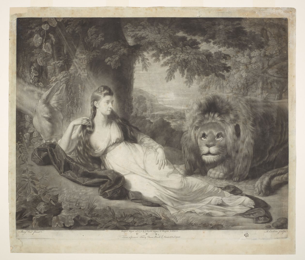 Una e o leão, de A Rainha das Fadas de Spenser de Benjamin West