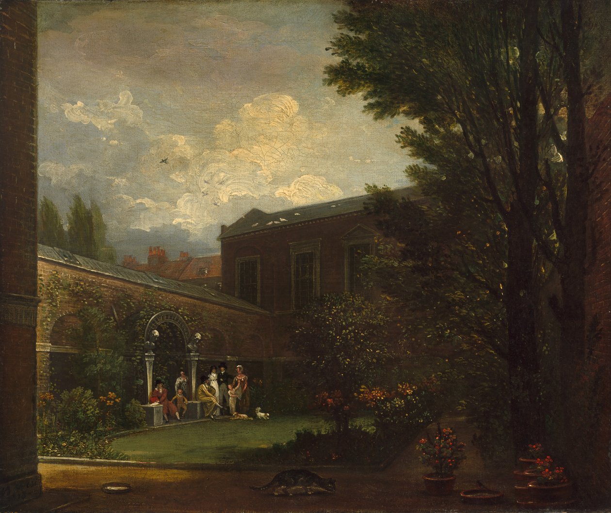 A família West no jardim do ateliê de Benjamin West