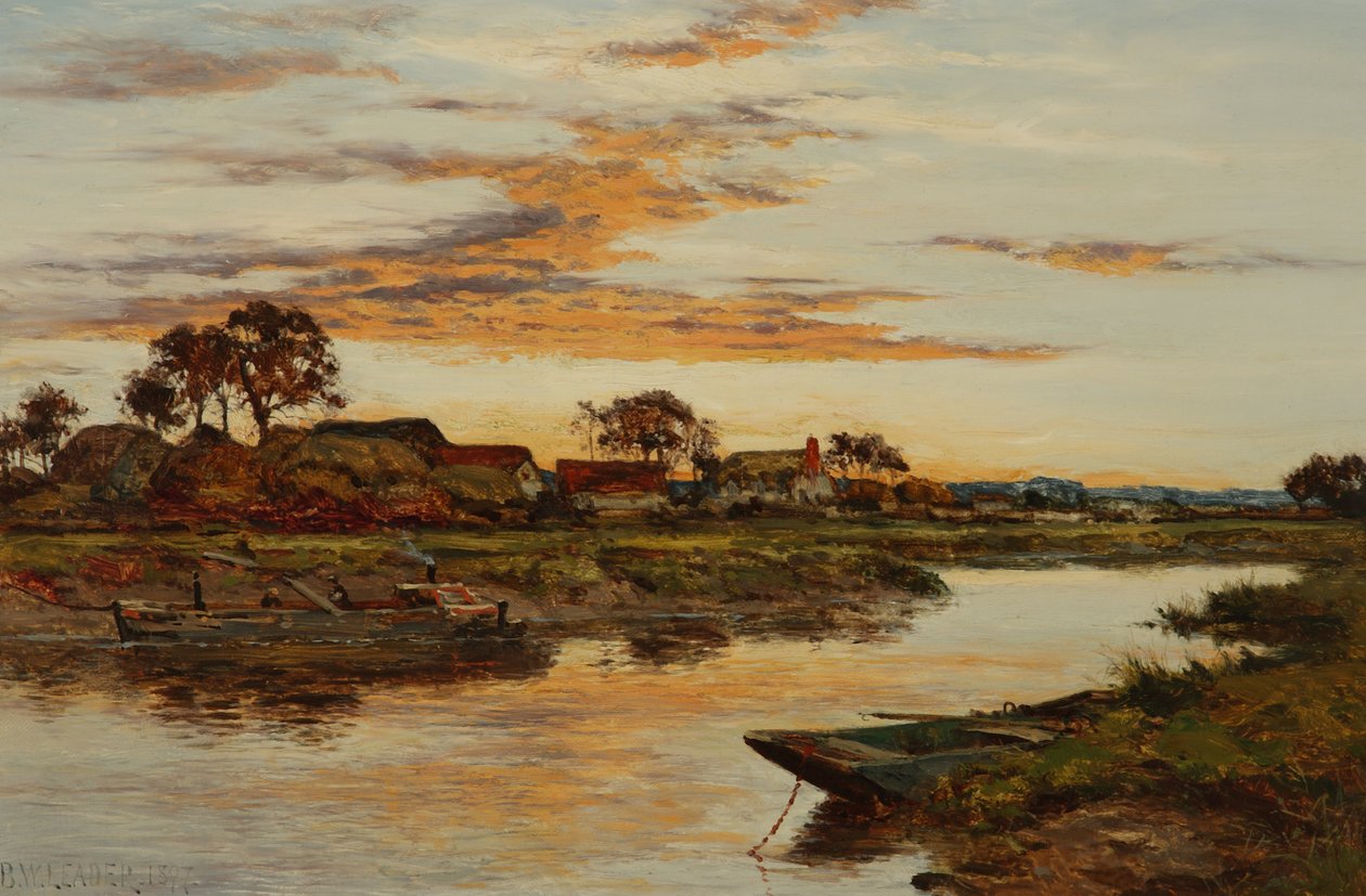 Noite no Severn, 1897 de Benjamin Williams Leader