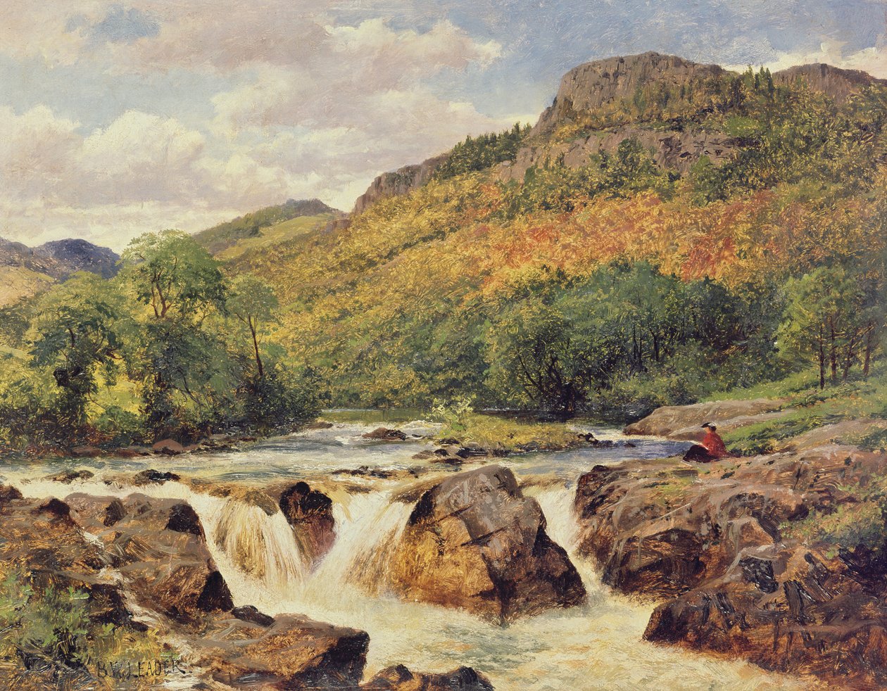 Paisagem com uma jovem mulher de Benjamin Williams Leader