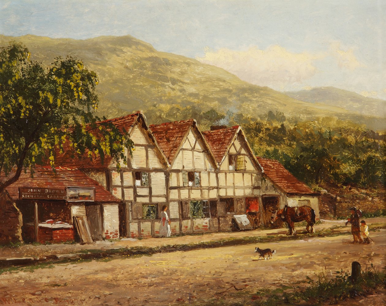 A antiga loja de ferreiros, Great Malvern, 1871 de Benjamin Williams Leader