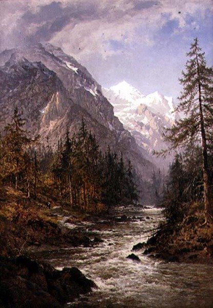 O Sheum de Rosenlaui (óleo sobre tela) de Benjamin Williams Leader