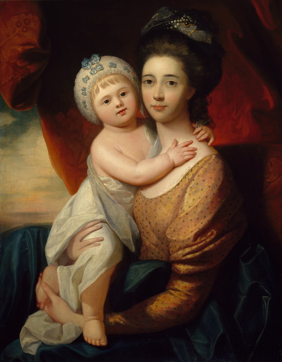 Senhora Sondes com seu filho infantil, c.1793-94 de Benjamin school of West
