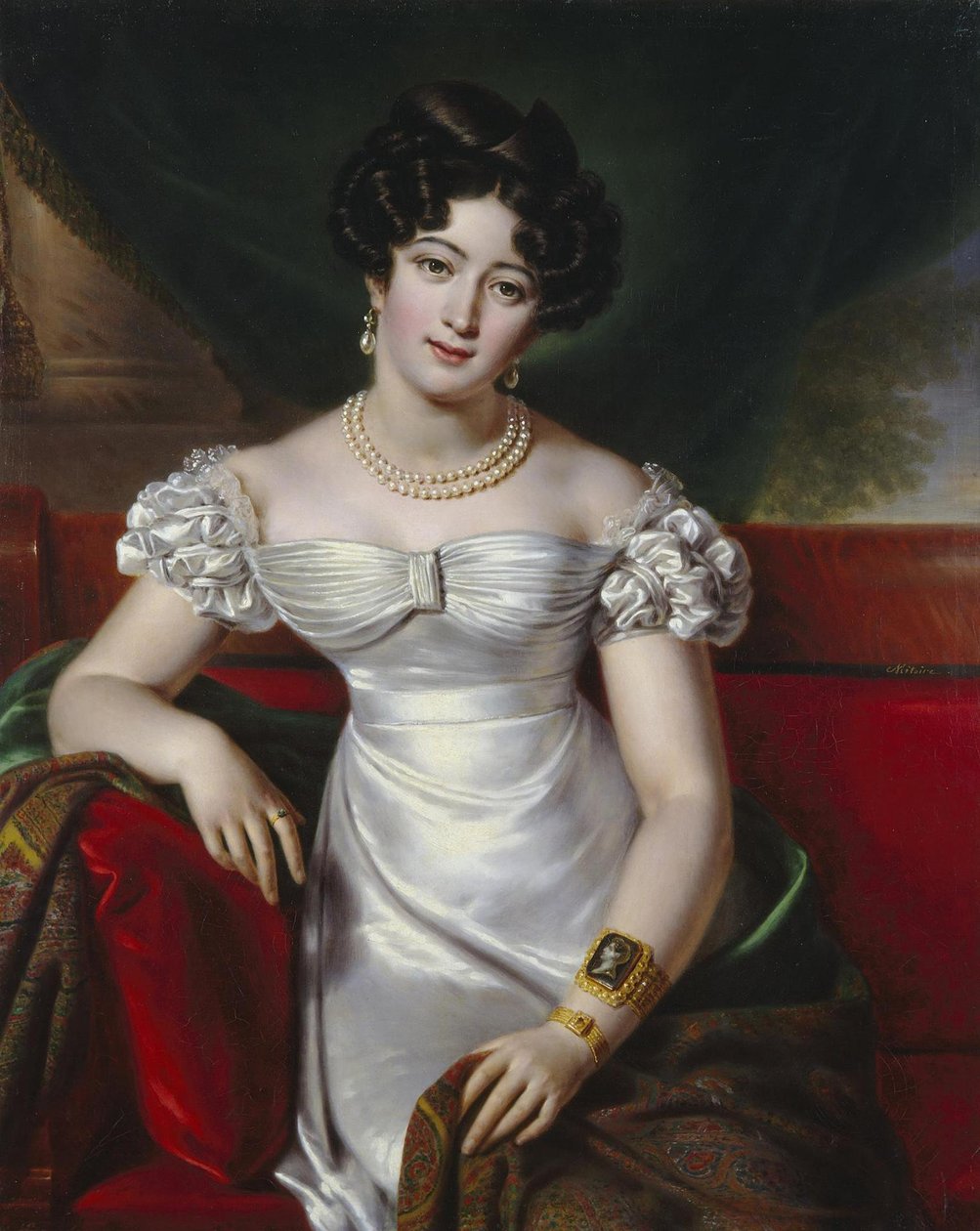 Retrato da Condessa Julia Samoilova, ca 1825 de Benois Charles Mitoire