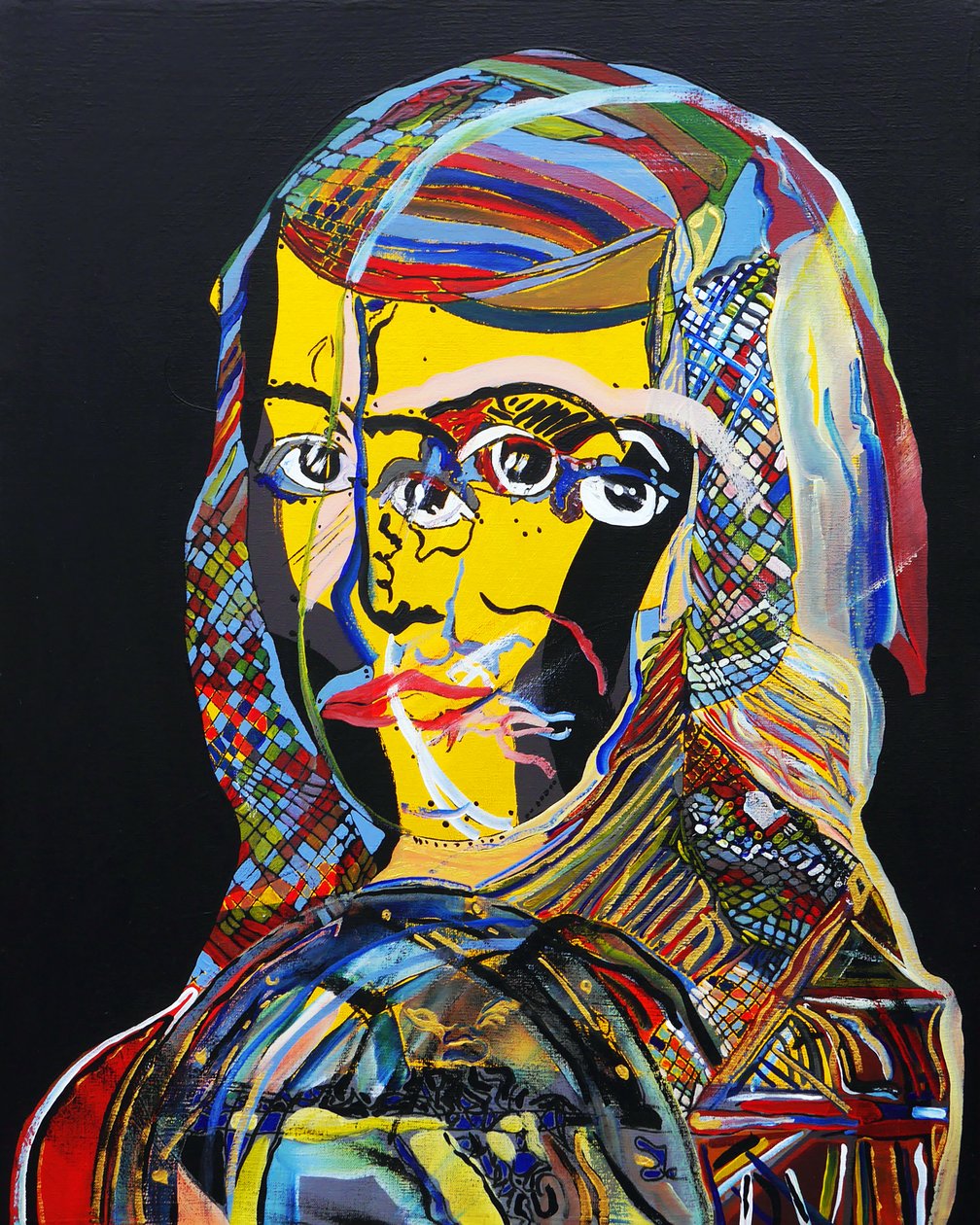 50 Grandes Escritores da História: Sor Juana Ines de la Cruz, 2015 (óleo e acrílico sobre tela) de Benoit Erwann Boucherot