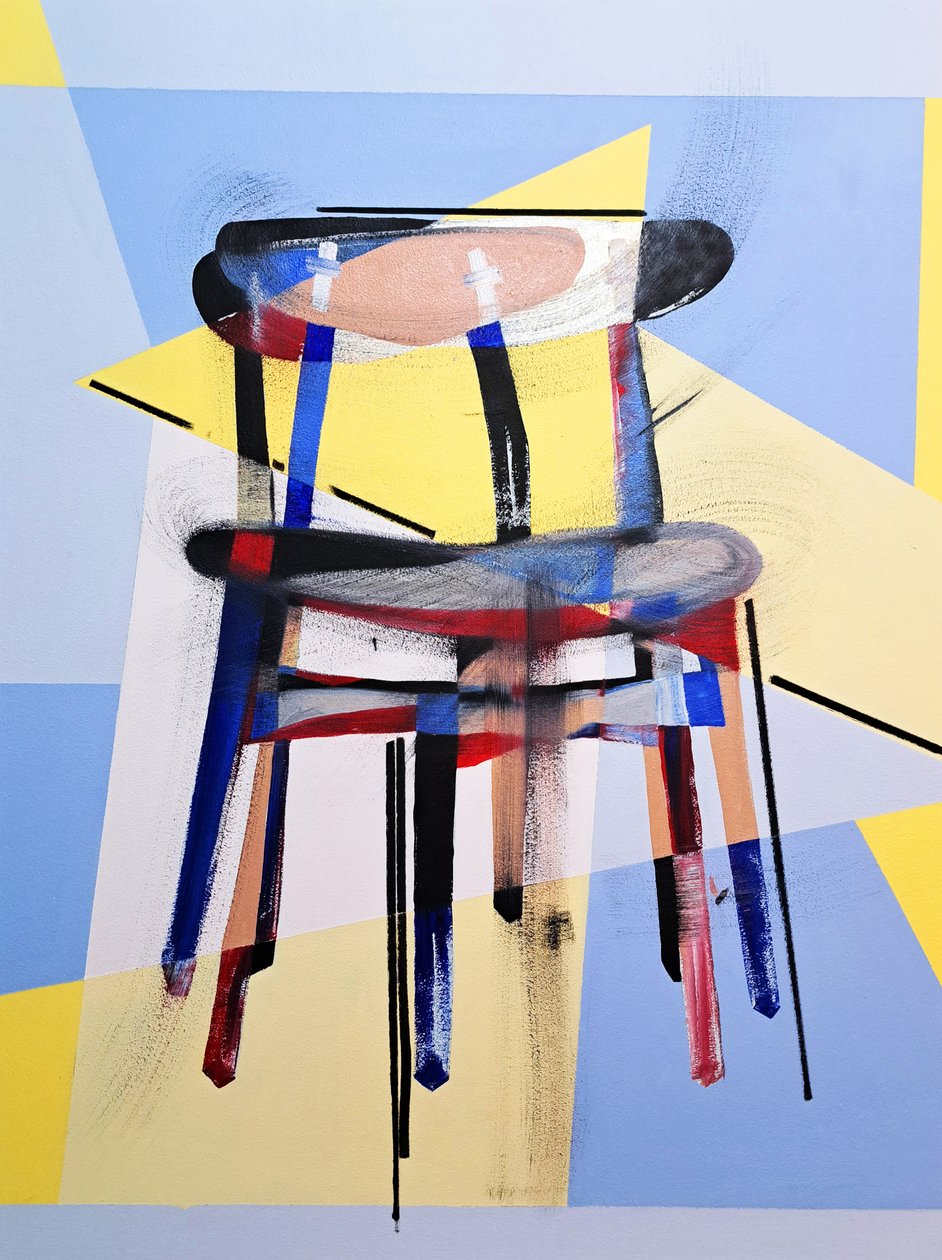 Chaise hCh33, segundo Hans J. Wegner, 2016 (óleo sobre tela de linho) de Benoit Erwann Boucherot