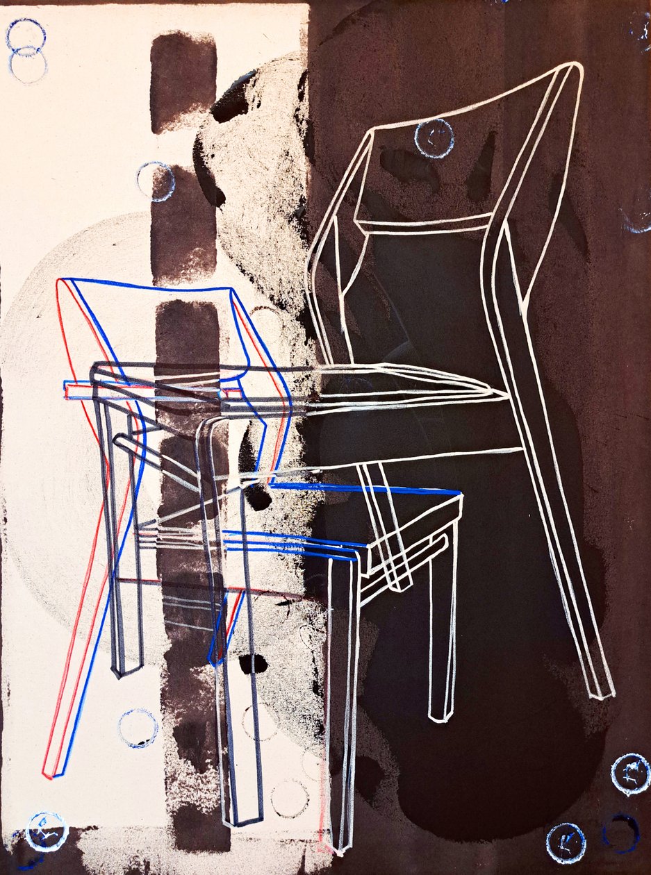 Protótipo de chaise, segundo David Gour, 2023 (óleo e acrílico sobre tela mista) de Benoit Erwann Boucherot
