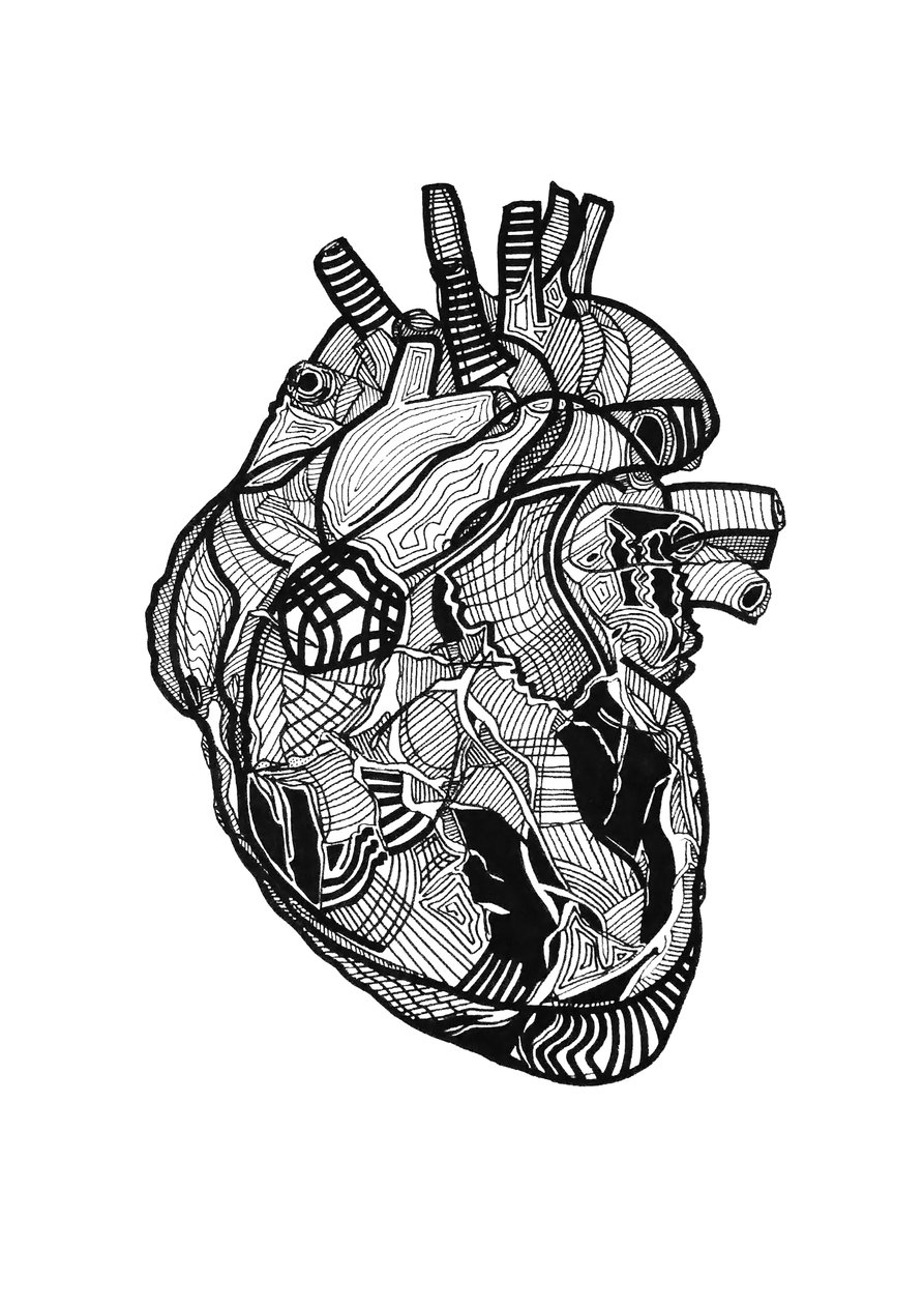 Double coeur, 2019 (tinta sobre papel) de Benoit Erwann Boucherot