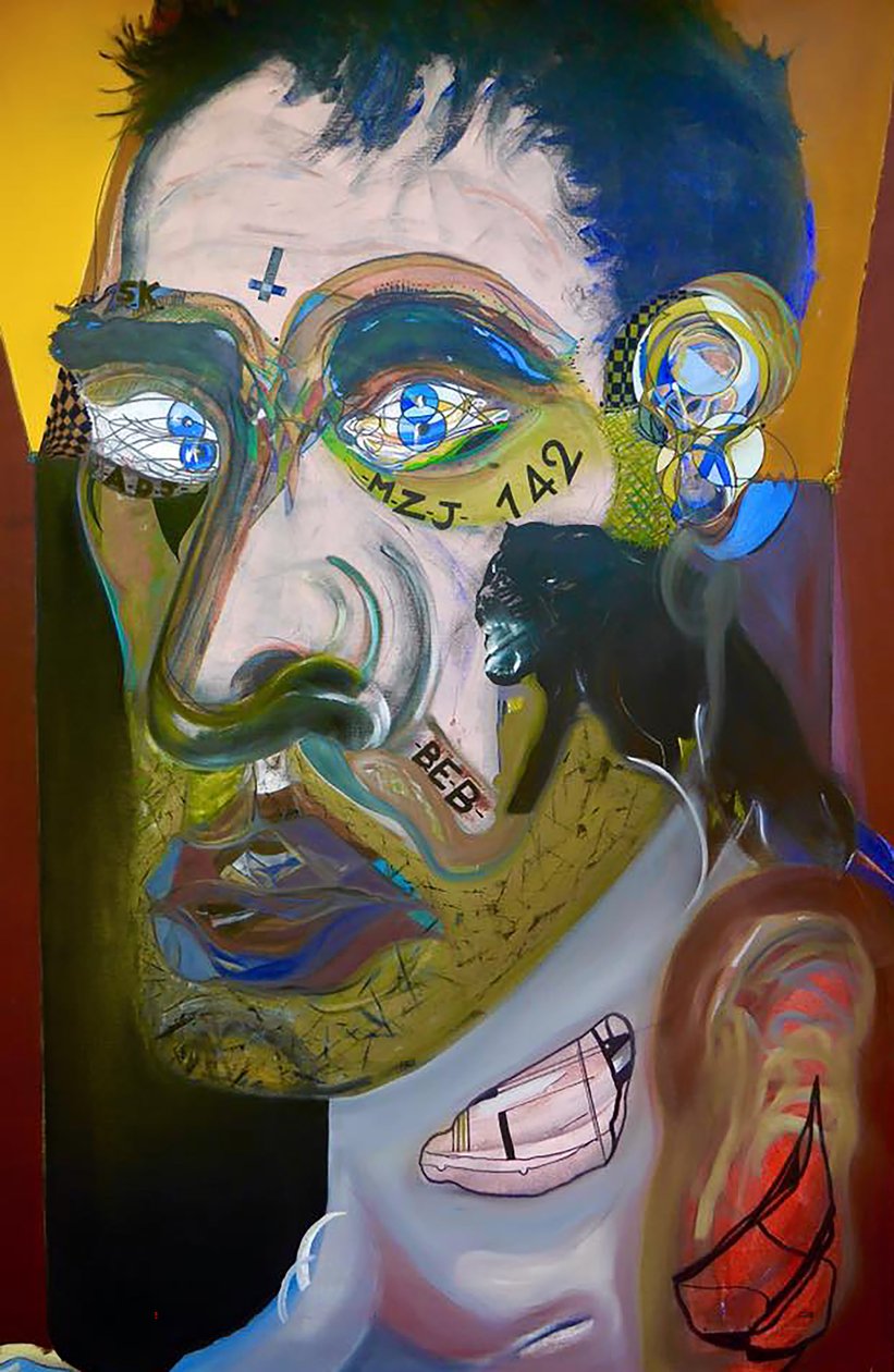 Último autorretrato antes do México, 2015 (óleo e acrílico sobre tela) de Benoit Erwann Boucherot