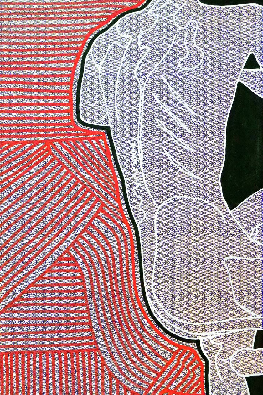 Passager 11, 2020 (acrílico sobre papel japonês serigrafado) de Benoit Erwann Boucherot