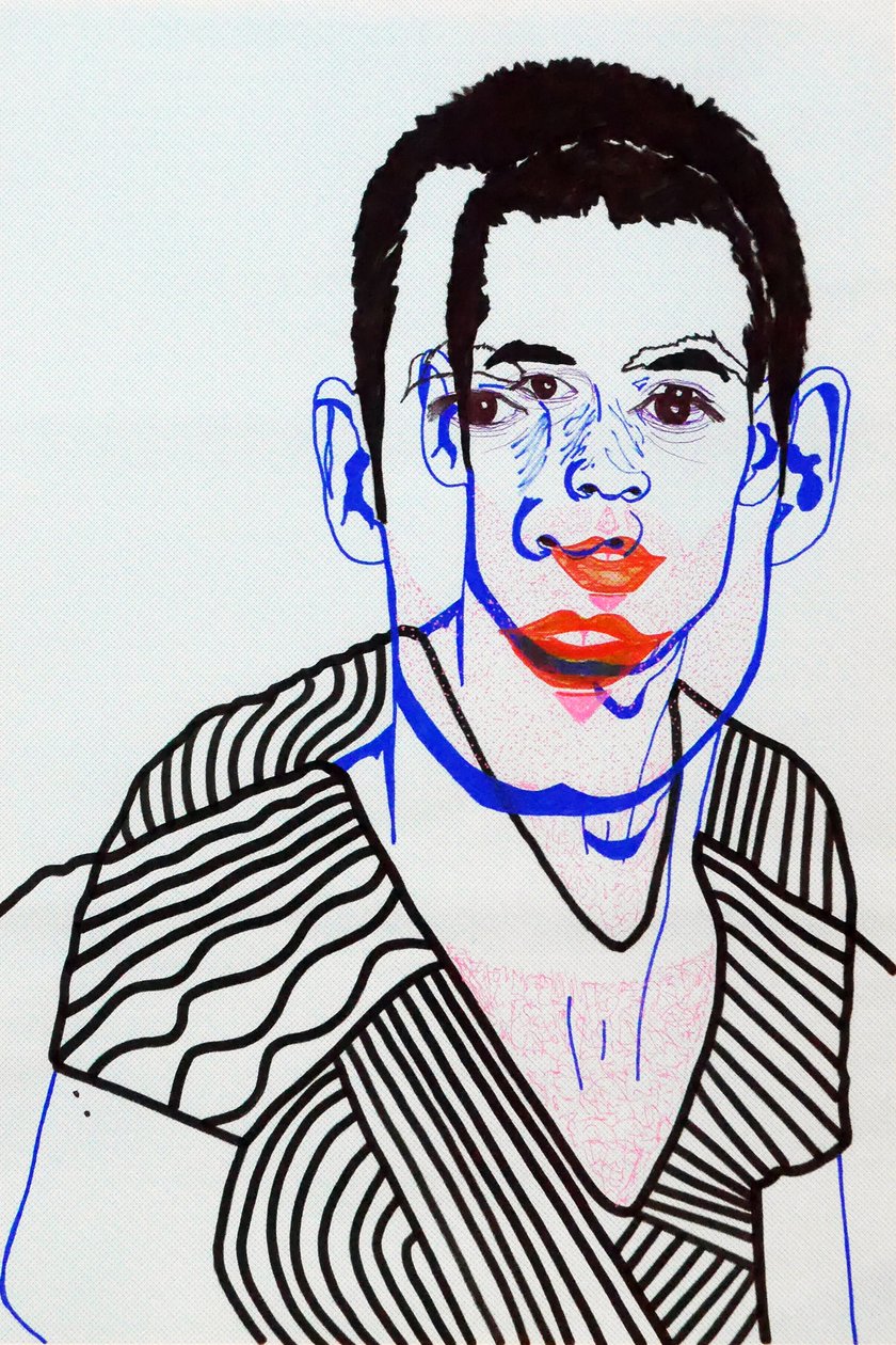 Passager 12, 2020 (acrílico sobre papel japonês serigrafado) de Benoit Erwann Boucherot
