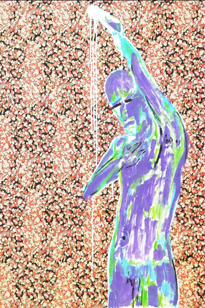 Passager 14, 2020 (acrílico sobre papel japonês serigrafado) de Benoit Erwann Boucherot
