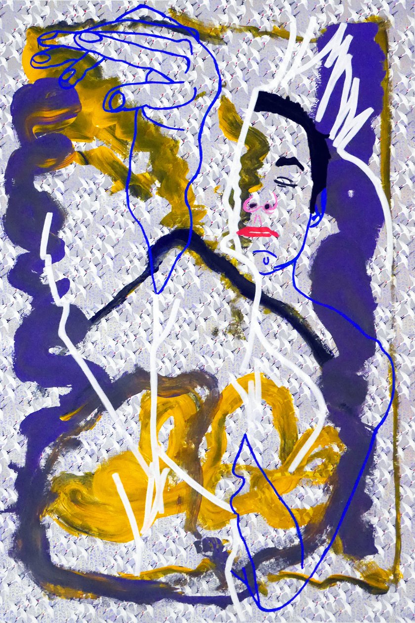 Passager 17, 2020 (acrílico sobre papel japonês serigrafado) de Benoit Erwann Boucherot