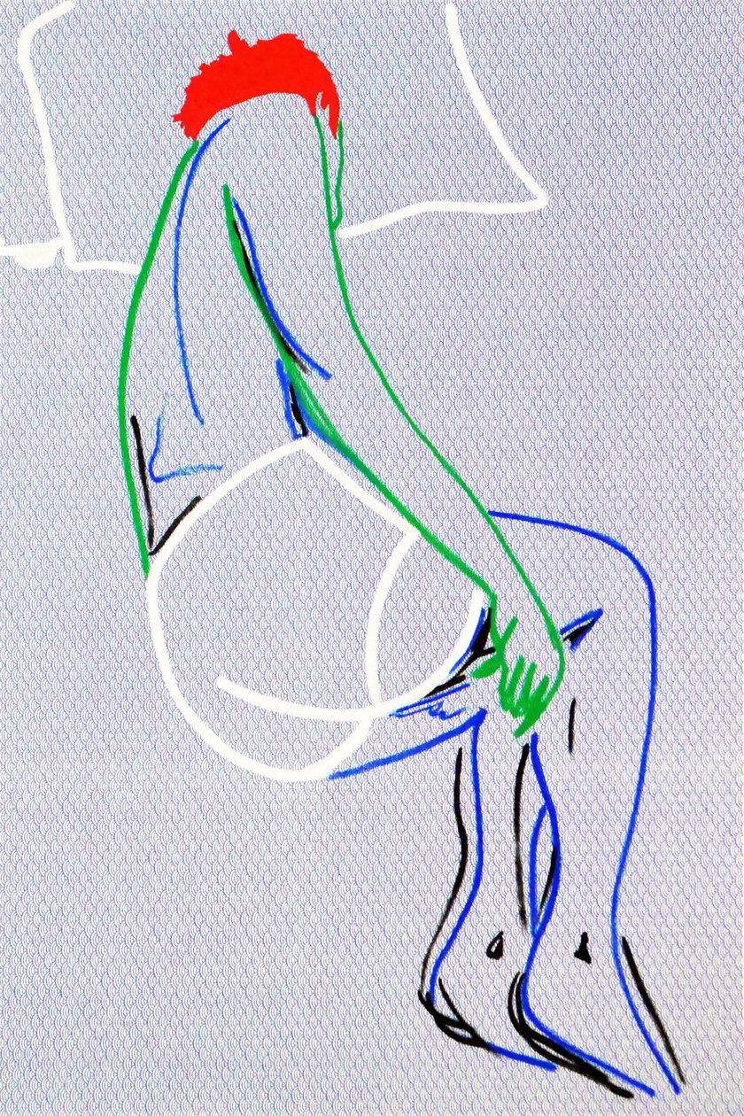 Passager 1, 2020 (acrílico sobre papel japonês serigrafado) de Benoit Erwann Boucherot