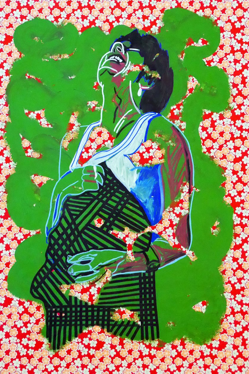 Passager 24, 2020 (acrílico sobre papel japonês serigrafado) de Benoit Erwann Boucherot