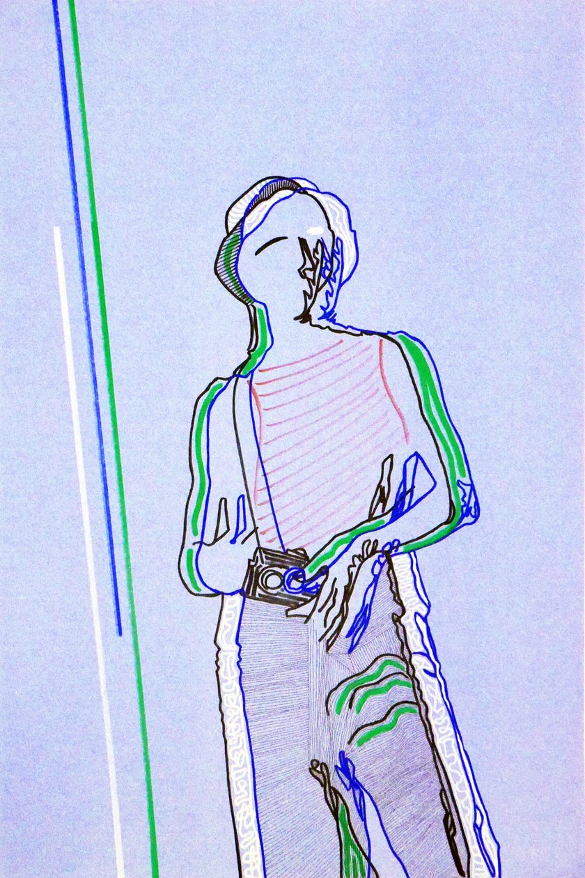 Passager 2, 2020 (acrílico sobre papel japonês serigrafado) de Benoit Erwann Boucherot