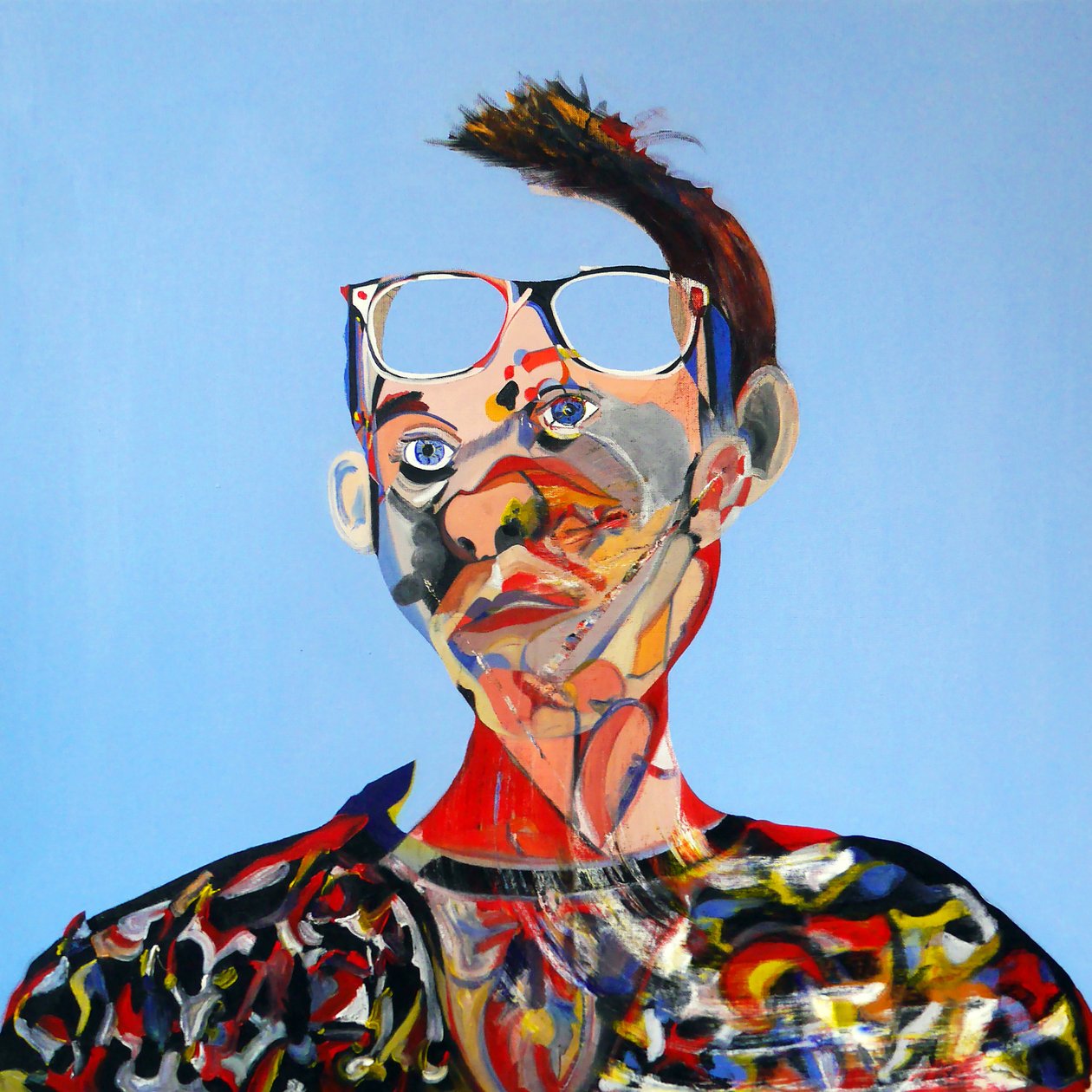 Surautoportrait bleu, 2016 (óleo sobre tela) de Benoit Erwann Boucherot