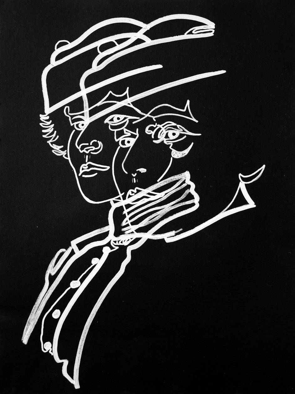 Surportrait : Colette, 2019 (acrílico sobre papel) de Benoit Erwann Boucherot