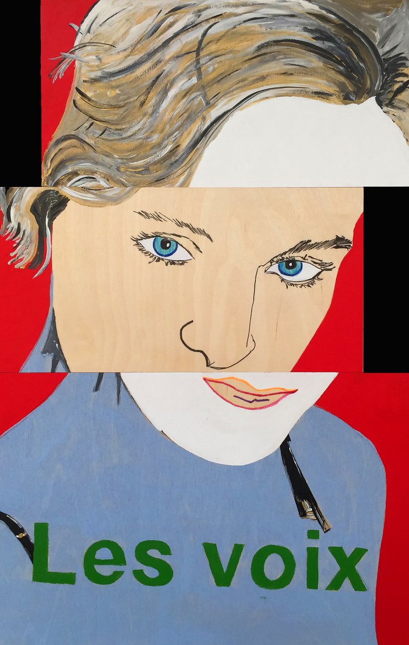 Surportrait : Nelly Arcan, 2021 (óleo e acrílico sobre 4 painéis de madeira justapostos) de Benoit Erwann Boucherot