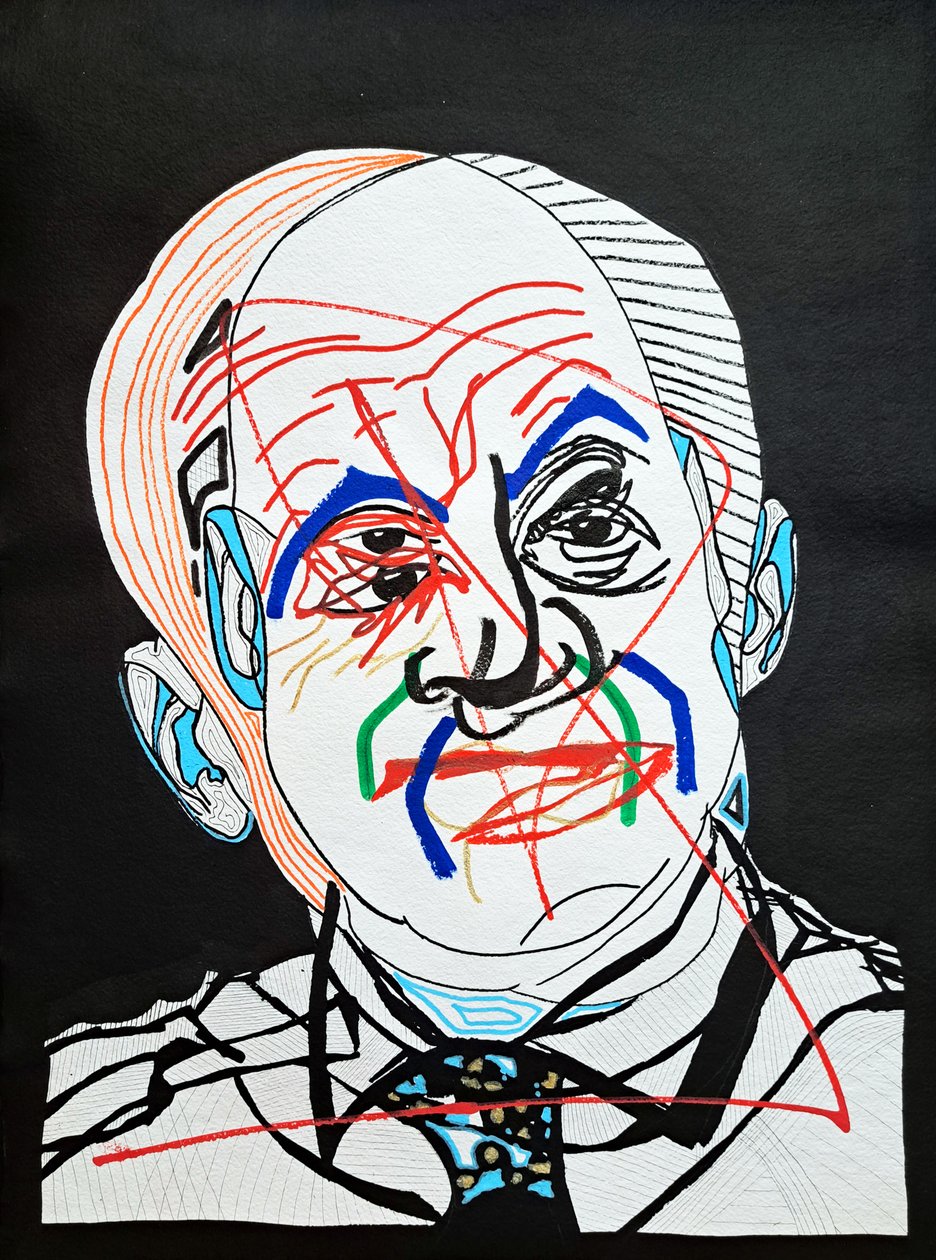 Surportrait : Oscar Niemeyer, 2022 (acrílico sobre papel) de Benoit Erwann Boucherot