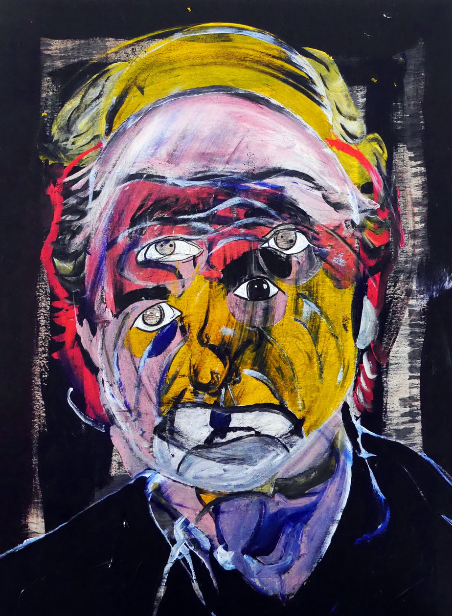 Surportrait : Philip Roth, 2021 (óleo e acrílico sobre painel de madeira) de Benoit Erwann Boucherot