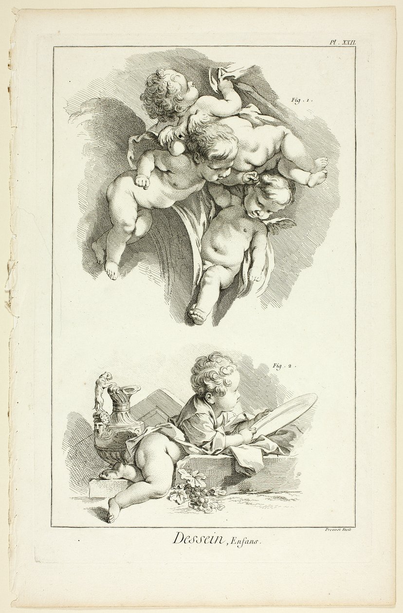 Design: Crianças, da Encyclopédie de Benoit Louis Prevost