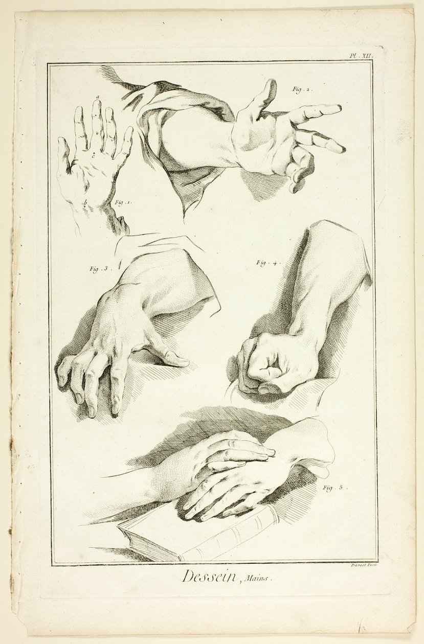 Design: Hands, da Encyclopédie de Benoit Louis Prevost