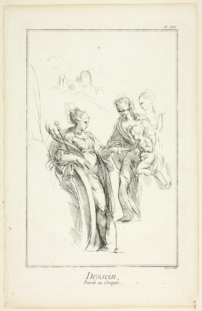 Desenho: Esboço, de Encyclopédie de Benoit Louis Prevost
