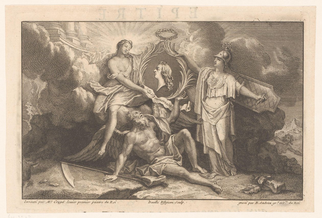 Alegoria da imortalidade do rei francês de Benoît Audran (II)
