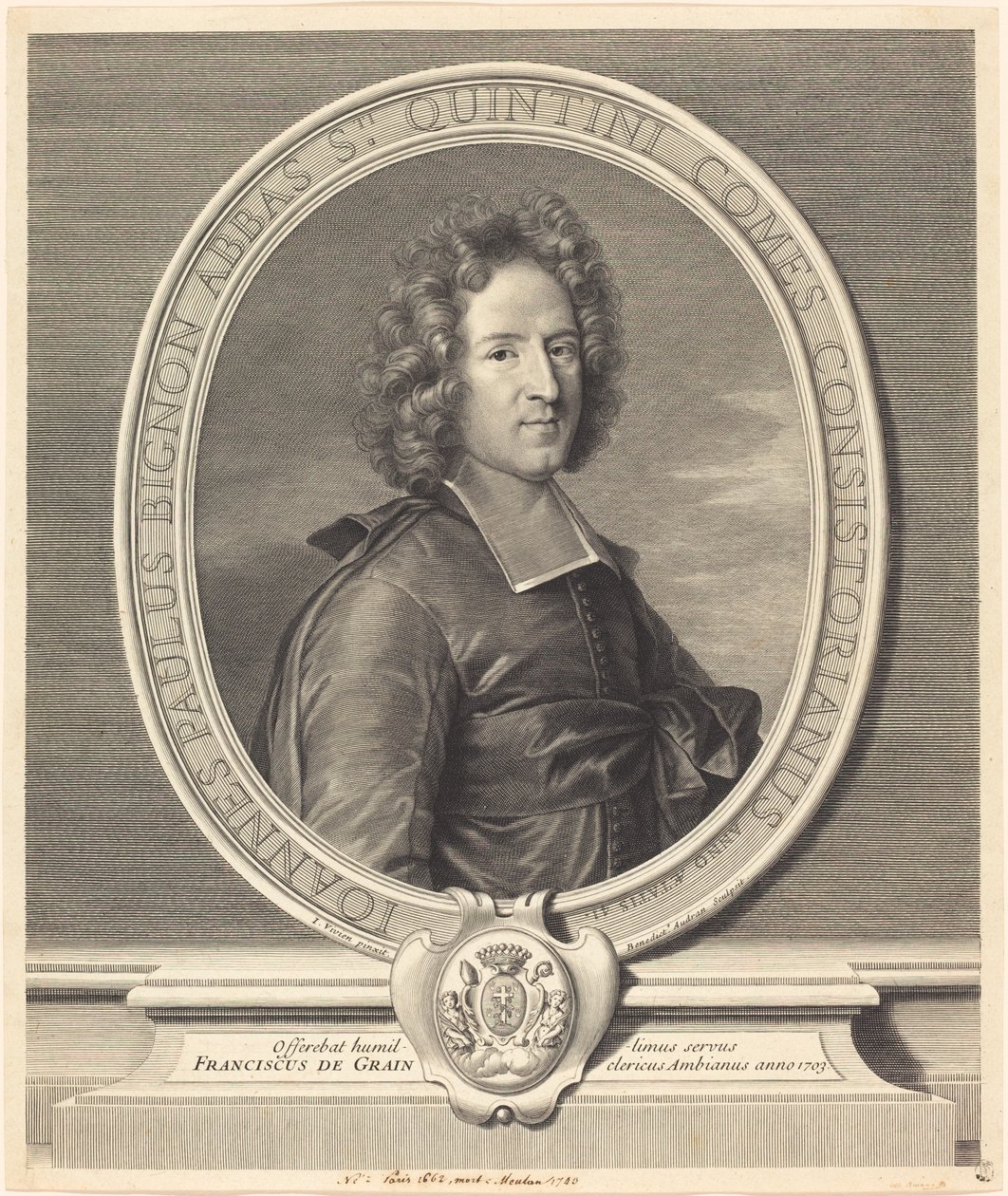 J. P. Bignon de Benoît Audran I after Joseph Vivien